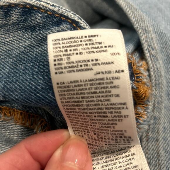 GAP 100% Cotton Light Wash Distressed Denim Overalls S grunge 90s streetwear - Picture 4 of 7